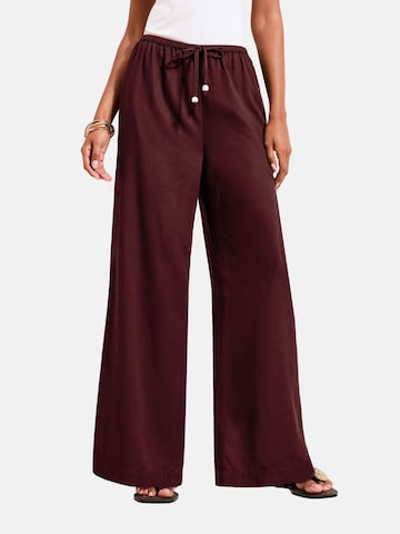 Wide Leg Pantalon Friends Like These en marron : devant