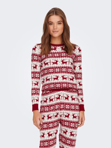 ONLY Sweater 'XMAS' in Red: front