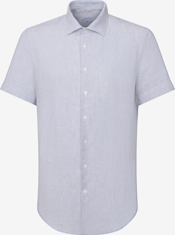 SEIDENSTICKER Slim fit Button Up Shirt 'Smart Linen' in Blue: front
