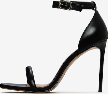 CESARE GASPARI Strap Sandals in Black: front