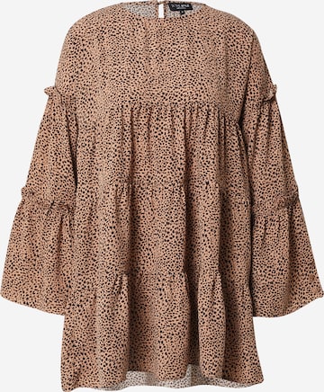 In The Style Shirt dress in Brown: front