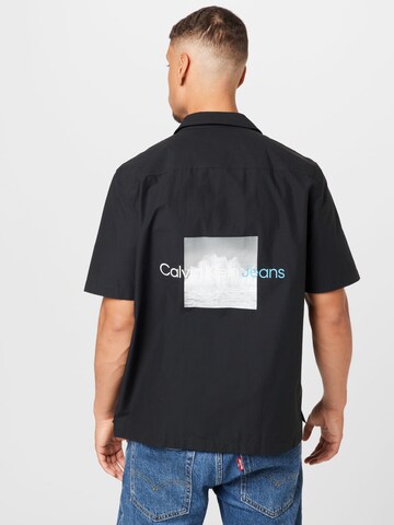 Calvin Klein Jeans - Ajuste regular Camisa 'SPLASH' en negro