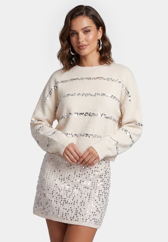 Pull-over 'Festive' faina en blanc : devant