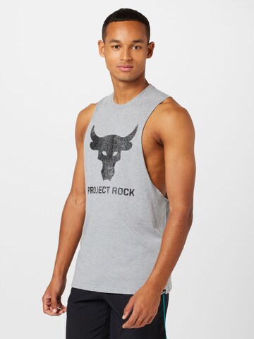 UNDER ARMOUR - Camisa funcionais 'PROJECT ROCK BRAHMA BULL' em cinzento: frente