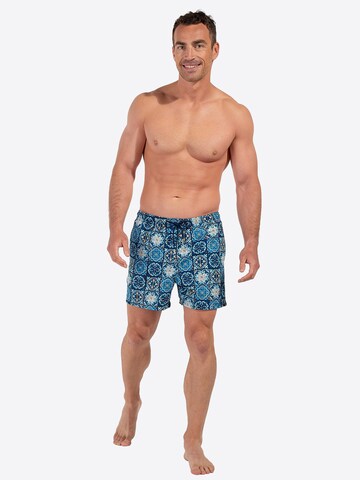 HOM Zwemshorts ' Beach Boxer Maiolica ' in Blauw
