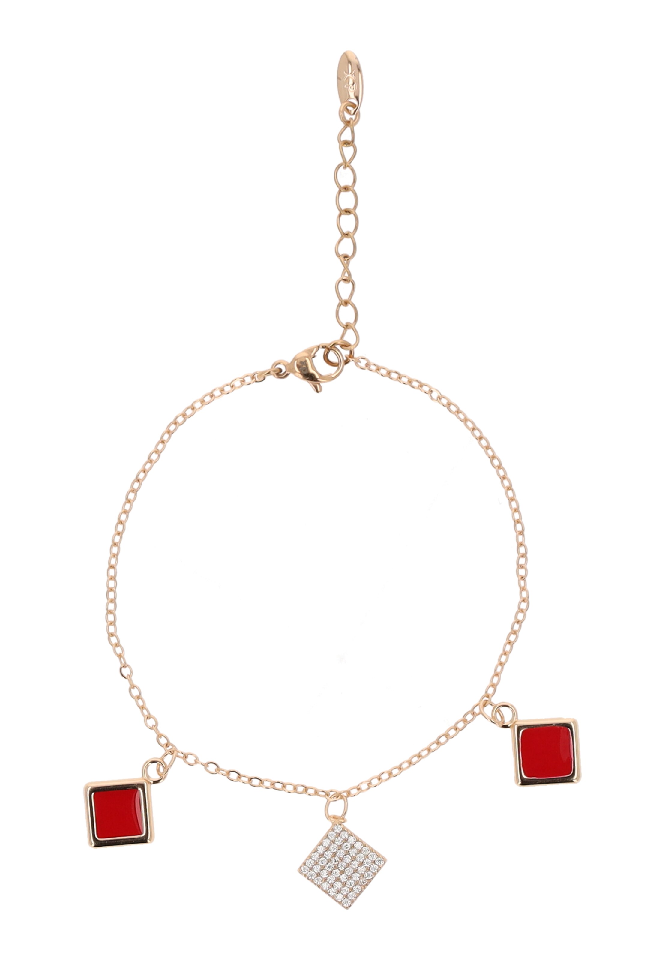 faina Pulseira em ouro rosa / vermelho / prata, Vista do artigo