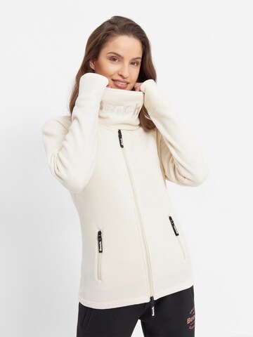BENCH Fleece Jacket 'Funnel' in White: front