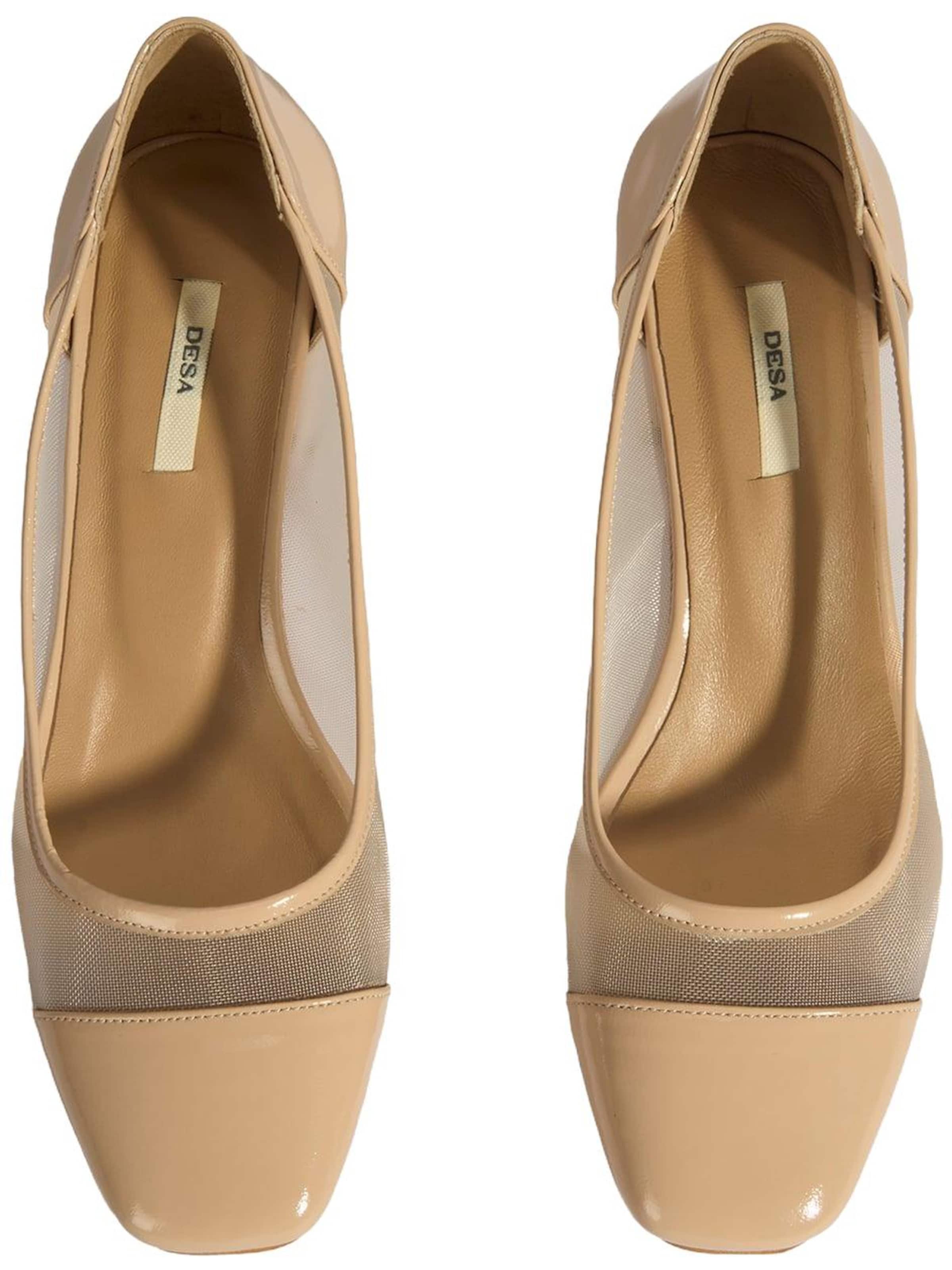 Desa Pumps 'Blockabsätze' in Beige