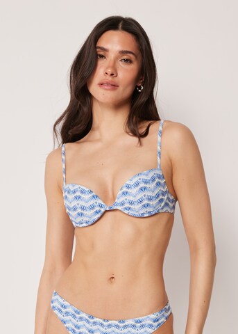 CALZEDONIA Push-up Bikini Top 'Water Reflection' in Blue: front