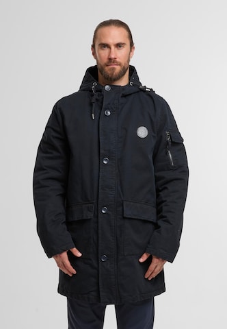 INDICODE JEANS Přechodová parka 'Idahoe' – modrá: přední strana