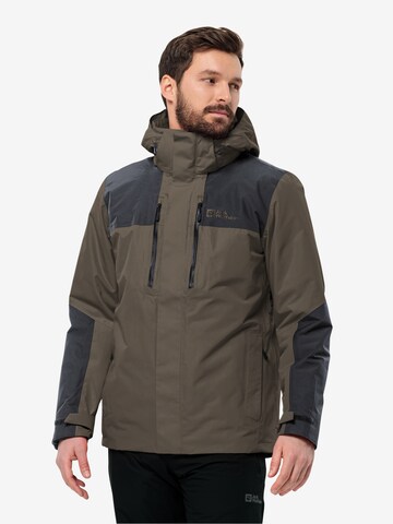 JACK WOLFSKIN - Casaco outdoor 'JASPER' em castanho