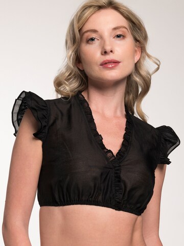 Blouse folklorique 'Fran' SPIETH & WENSKY en noir : devant