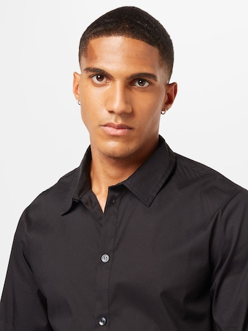 ABOUT YOU Regular fit Button Up Shirt 'Frederik' in Black