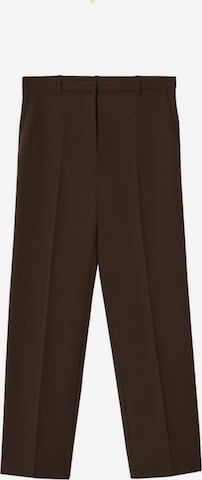 Regular Pantalon à plis 'Lupe' MANGO en marron : devant