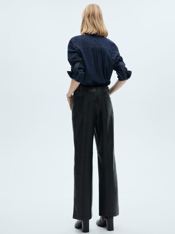 MANGO Wide leg Pants in Black