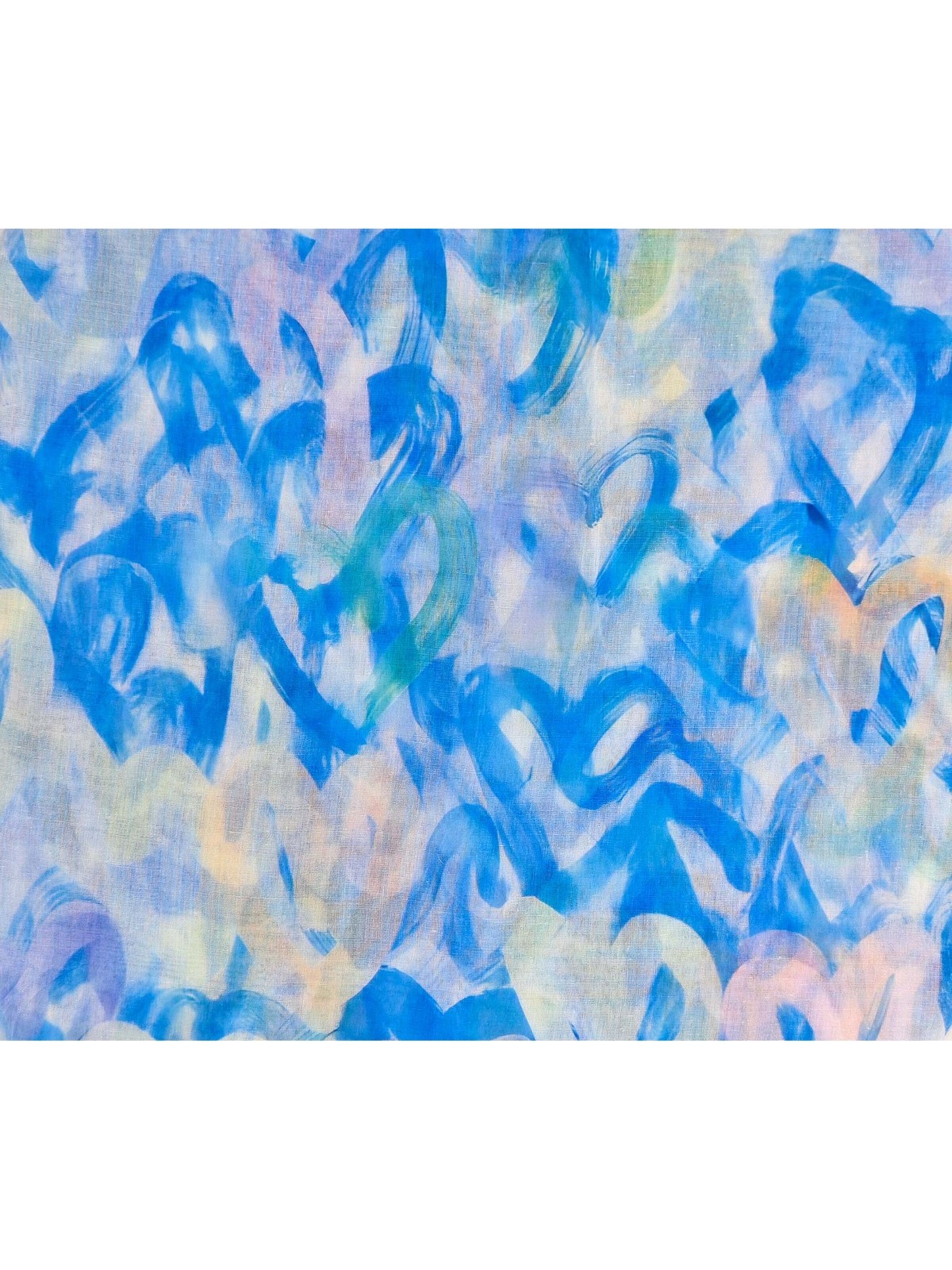 styleBREAKER Schlauchschal 'Loop mit Brushstroke Herz Muster'‌‌ in Blau