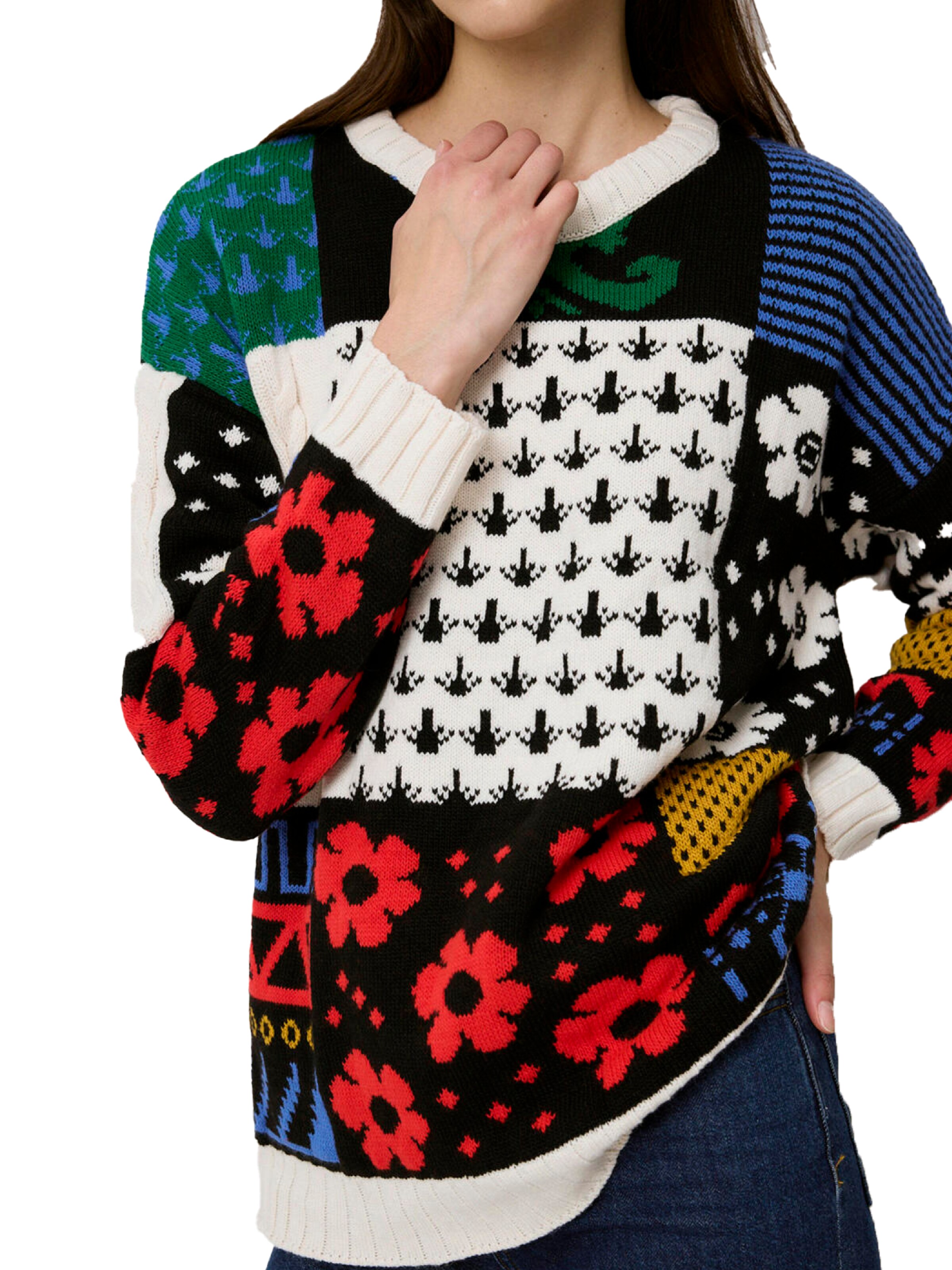 Pull-over Touche Prive en mélange de couleurs