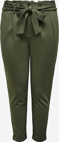 ONLY Carmakoma Pleat-Front Pants in Green: front