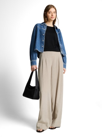 Wide Leg Pantalon à pince TOM TAILOR DENIM en beige