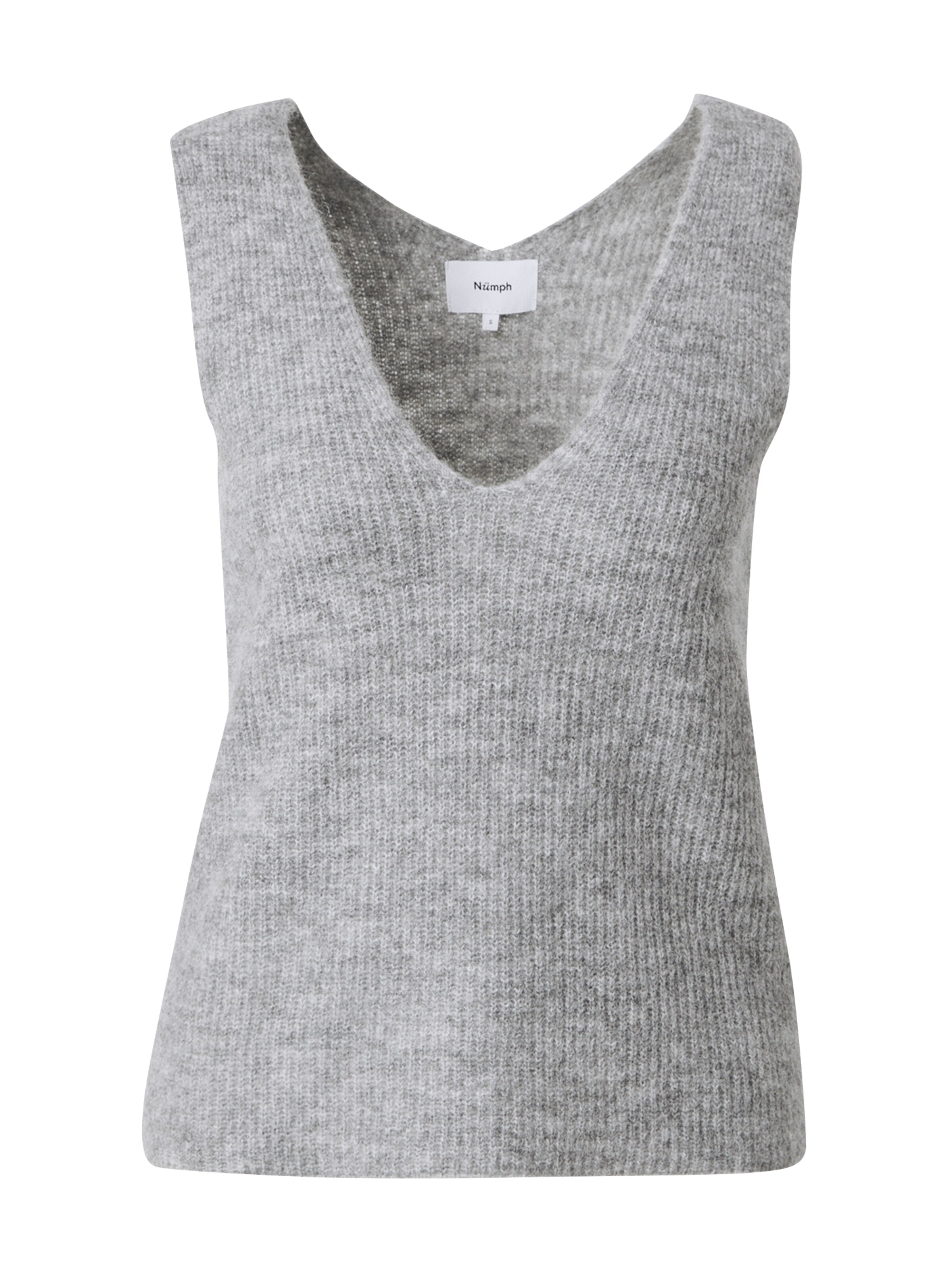 NÜMPH Плетен елек в сиво: отпред