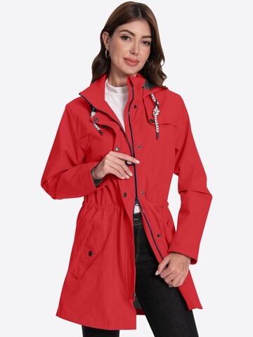 ATLASLAVA Outdoormantel 'ATLASLAVA Damen Regenjacke Lang'‌‌‌‌ in Rot: Vorderseite
