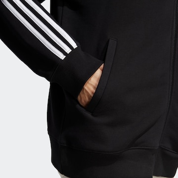 ADIDAS SPORTSWEAR Athletic Zip-Up Hoodie 'Essentials 3-Stripes French Terry ' in Black