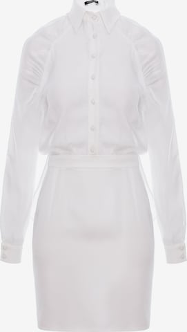 Abito 'Gathered Raglan' di AVENUE N°29 in bianco: frontale