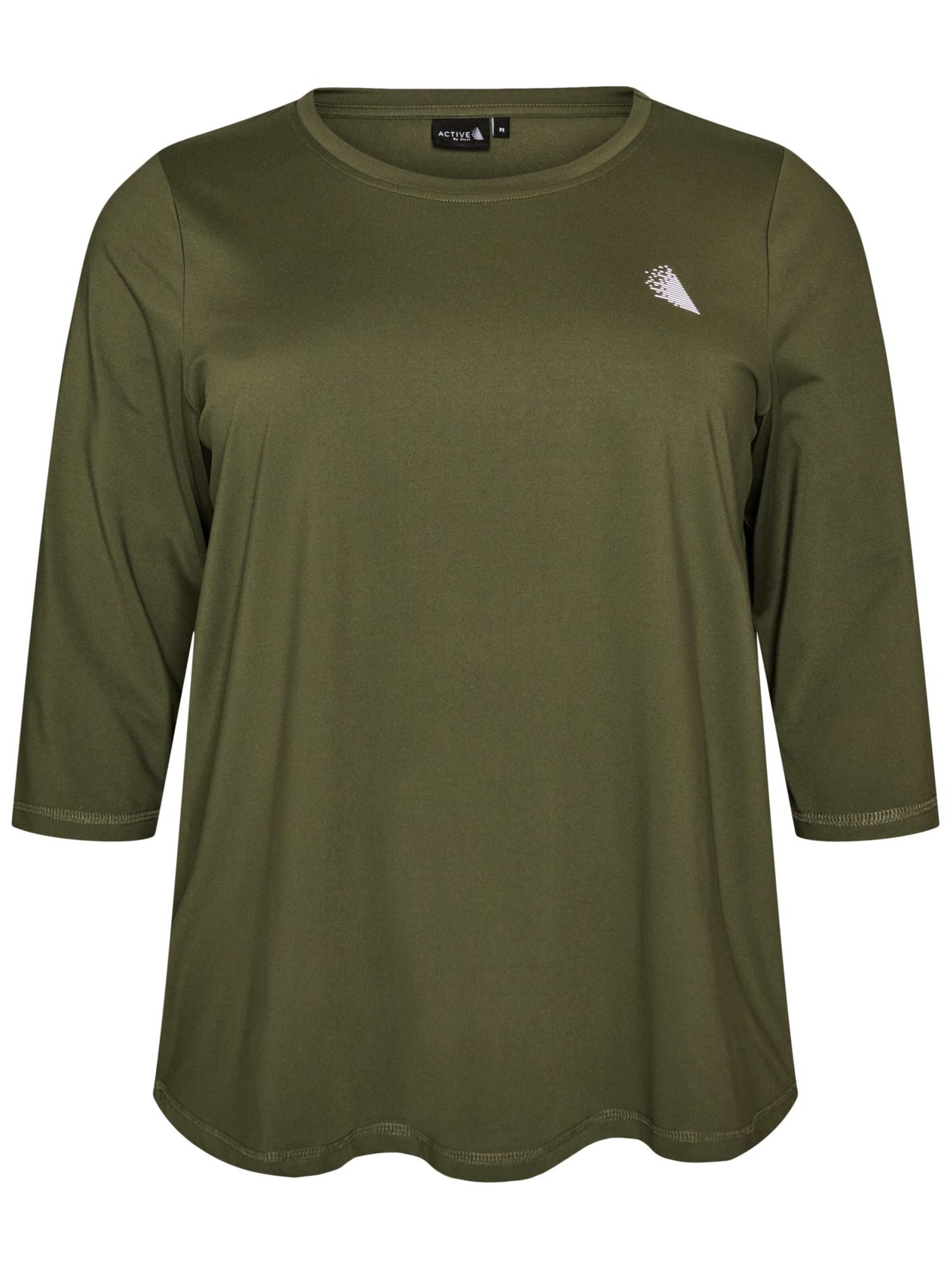 Active by Zizzi Funktionsbluse 'Abasic One' i grøn: forside