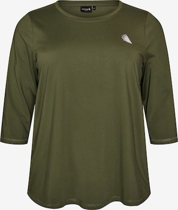 Active by Zizzi Funktionsshirt 'Abasic One' in Grün: Vorderseite