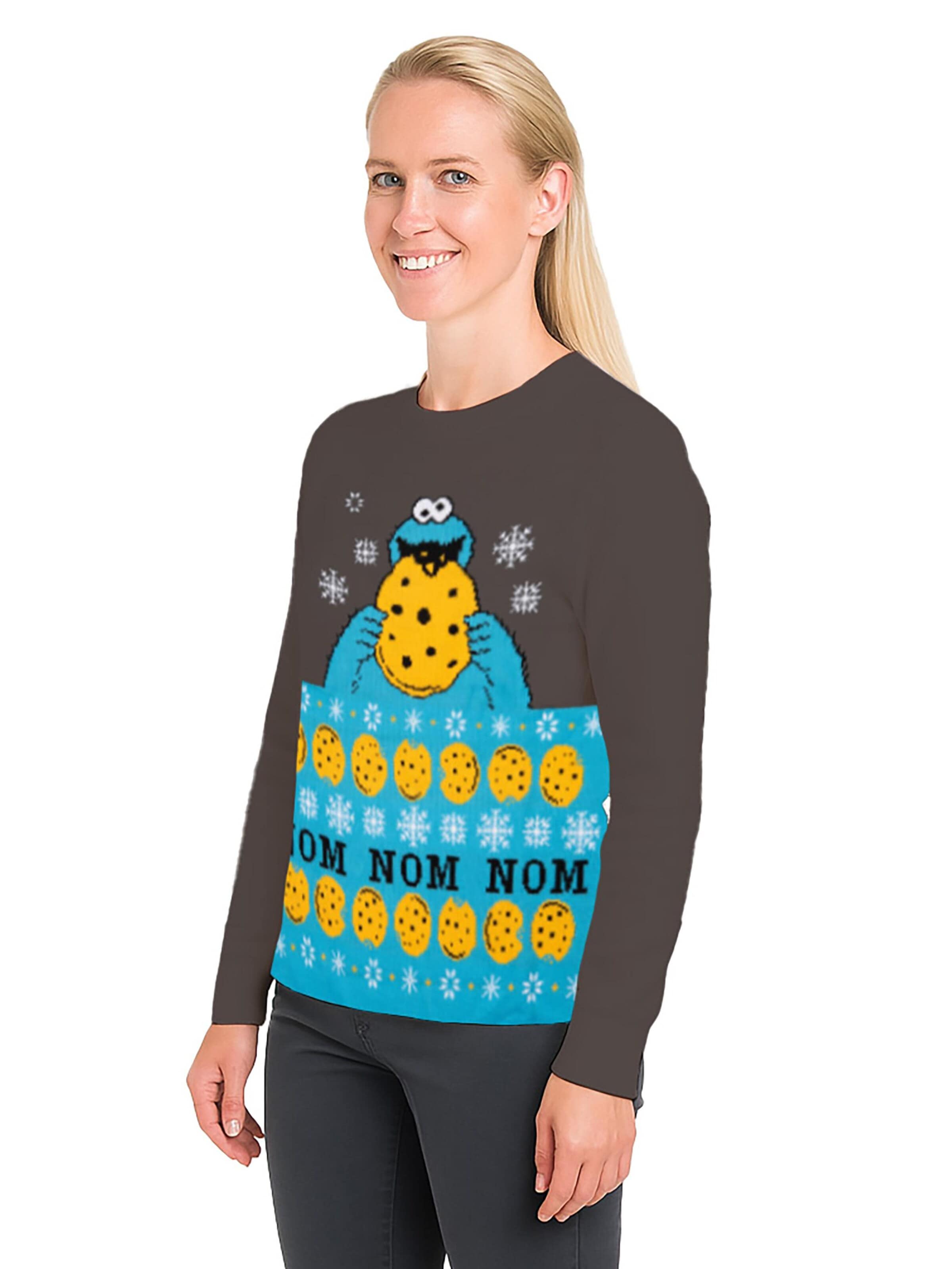SESAMSTRASSE Pullover 'Weihnachtspullover Krümelmonster'‌‌‌‌‌‌ in Grau