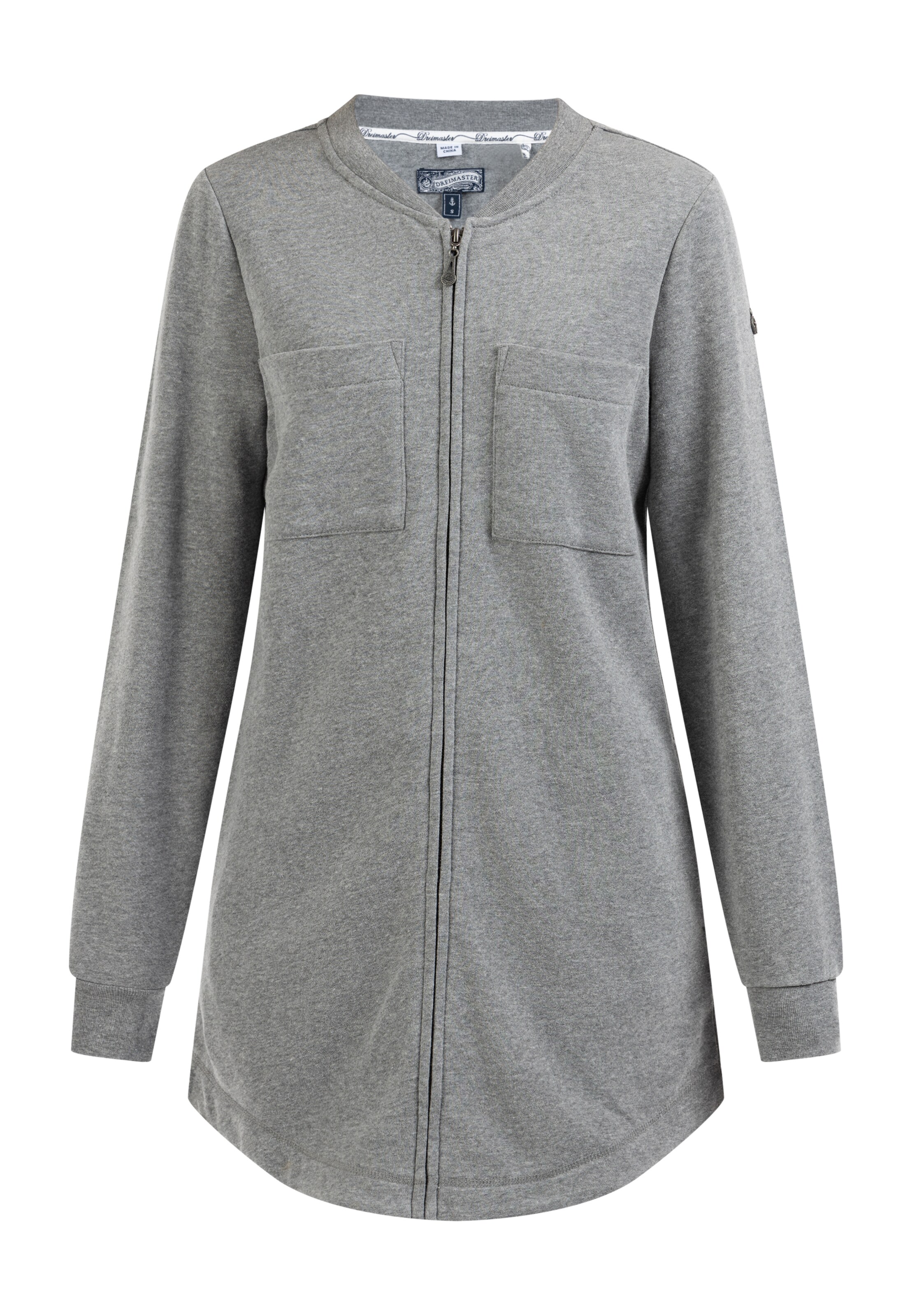 DreiMaster Vintage Ζακέτα φούτερ 'Takelage' σε γκρι μελανζέ, Άποψη προϊόντος