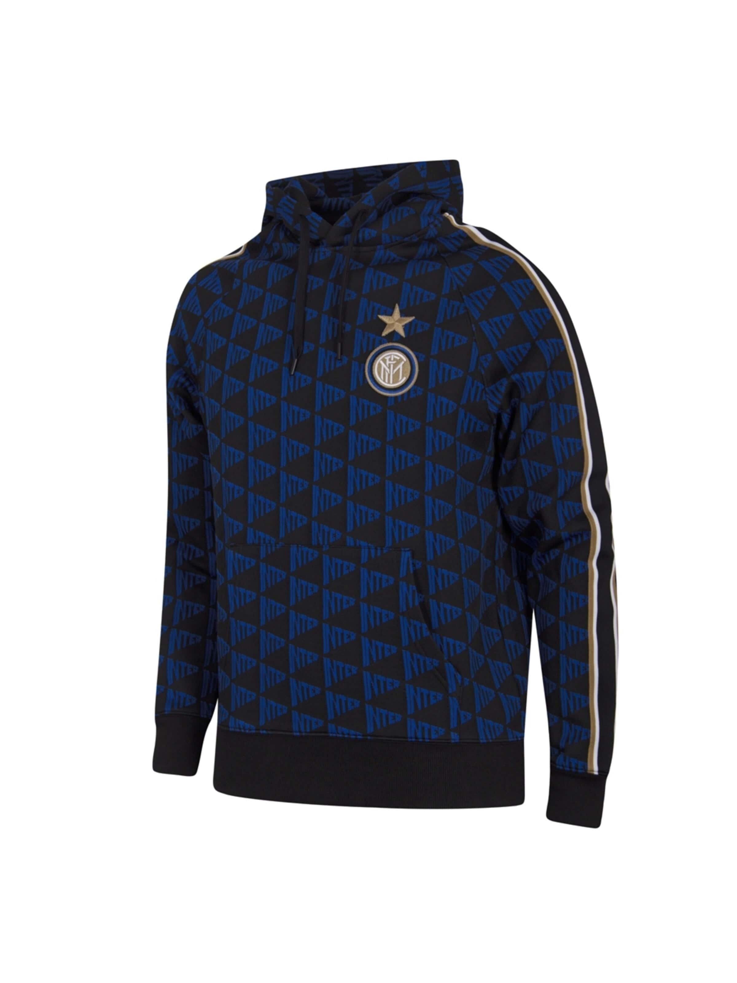 COPA FOOTBALL Trui 'FC Internazionale All Over Hoodie' in Zwart: voorkant