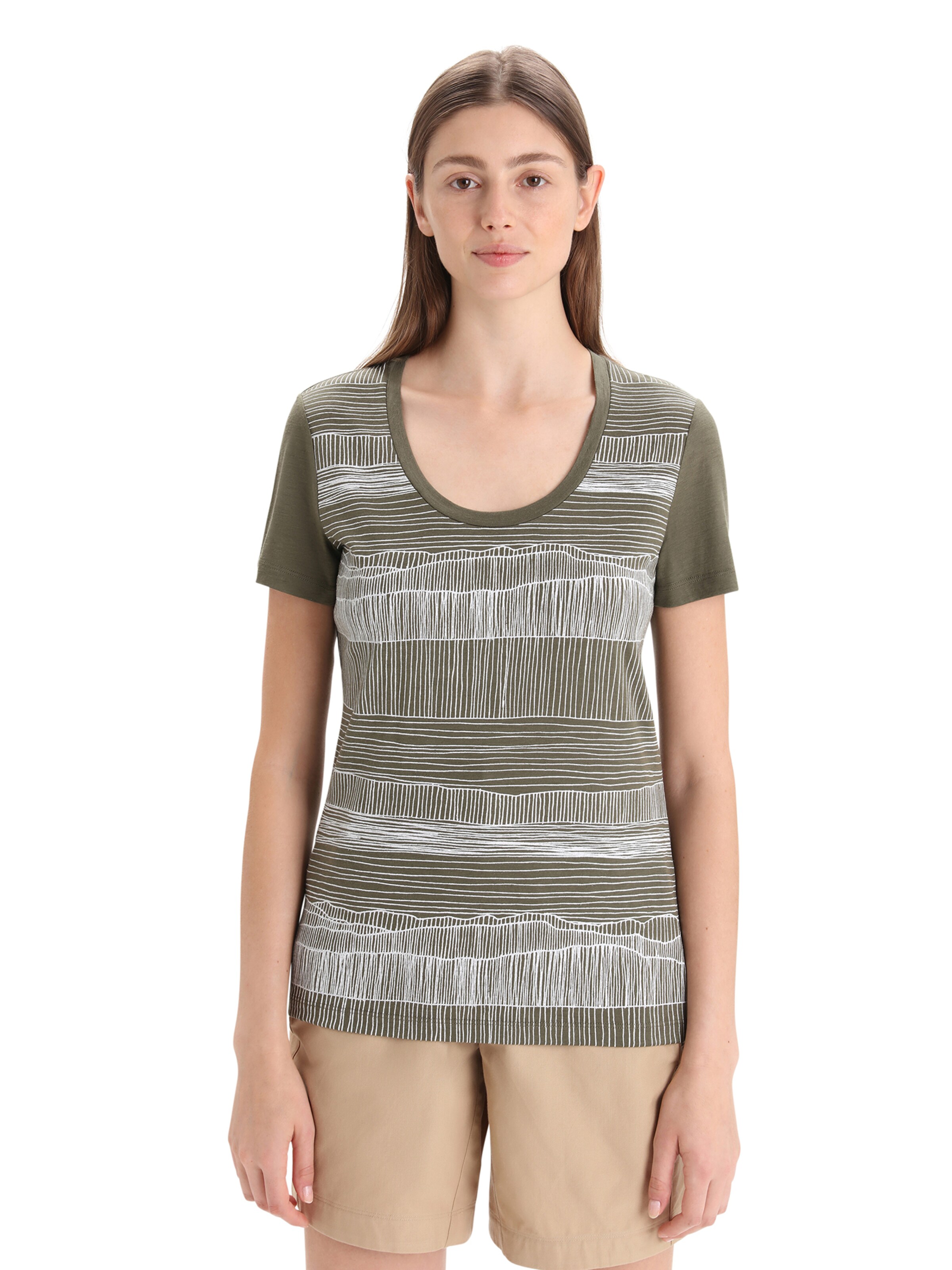 ICEBREAKER Функционална тениска в зелено: отпред