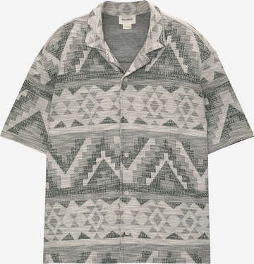 Pull&Bear Comfort Fit Hemd in Grau: predná strana