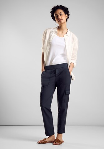 STREET ONE Slimfit Cargohose in Blau