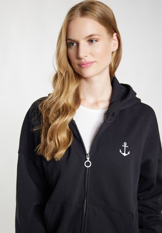 DreiMaster Maritim Zip-Up Hoodie in Black