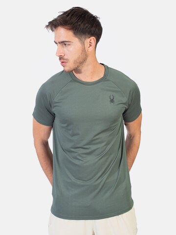 T-Shirt fonctionnel Spyder en vert : devant