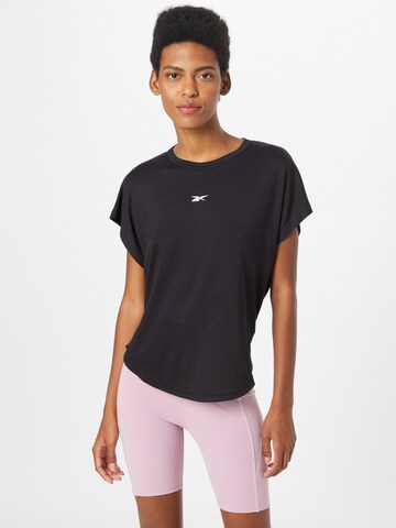 Reebok - Camiseta funcional en negro: frente