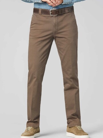 MEYER Regular Chino 'Roma' in Bruin: voorkant