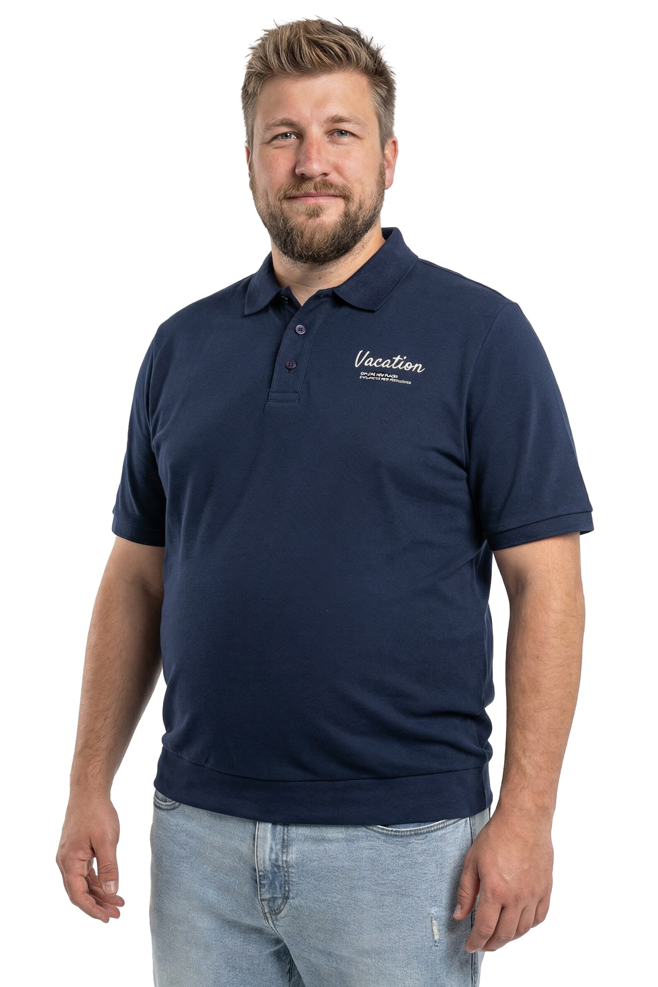 Men Plus Shirt in Blauw: voorkant