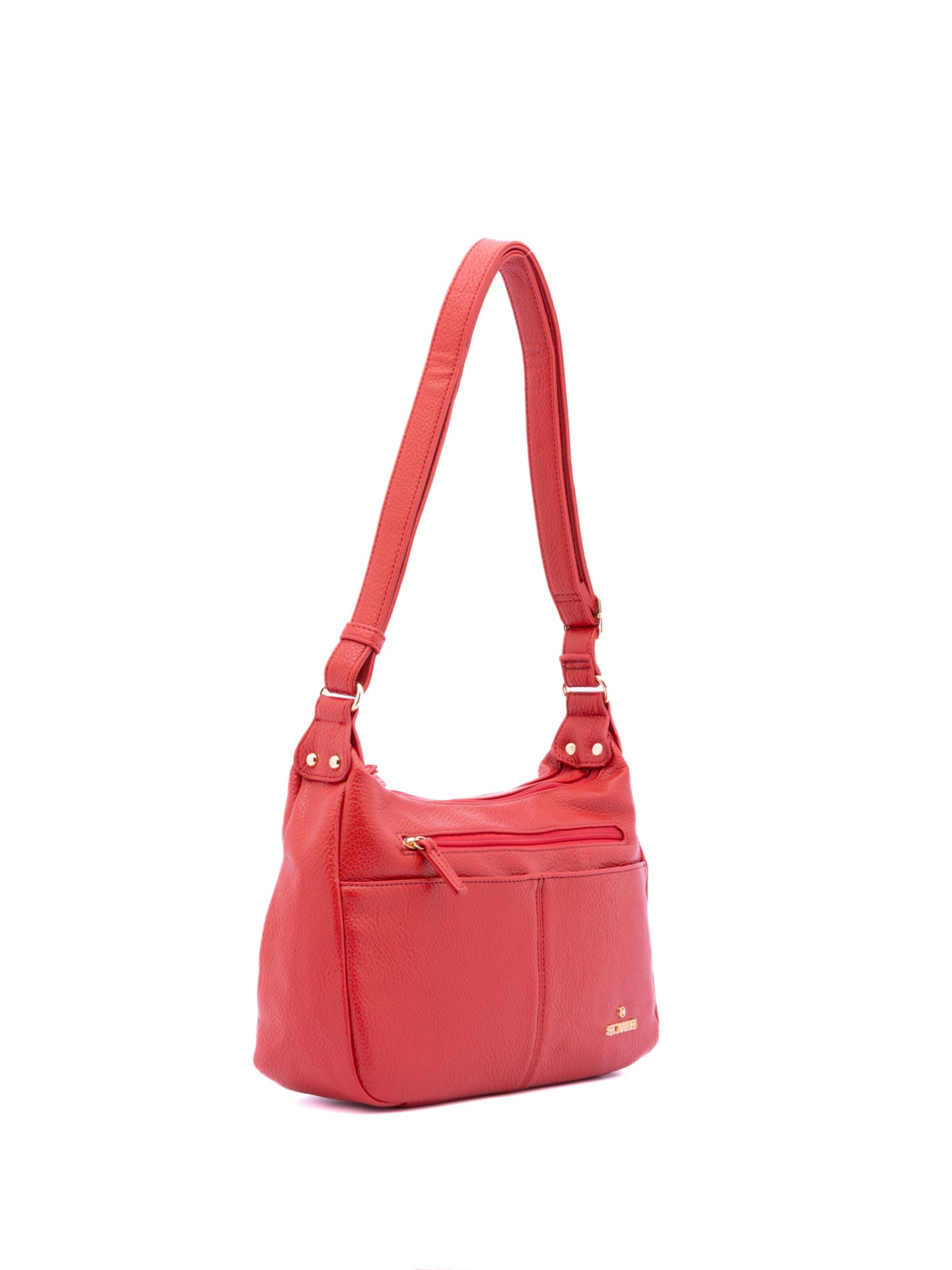 Borsa a spalla 'Borsa a Tracolla Donna Ecopelle con Zip e Tasche Multiple - B Cavalli' di B. Cavalli in rosso