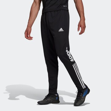 ADIDAS SPORTSWEAR Slim fit Workout Pants in Black: front