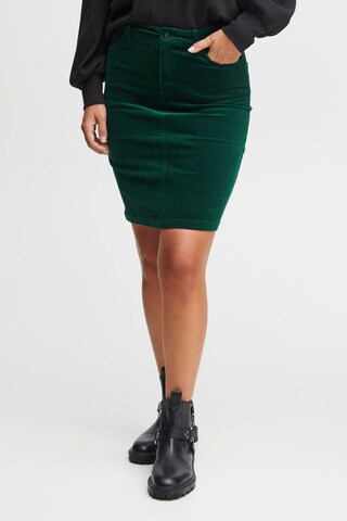 PULZ Jeans Rok 'Mila' in Groen: voorkant