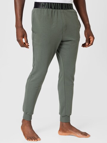 Calvin Klein Underwear Дънки Tapered Leg Панталон пижама в зелено: отпред