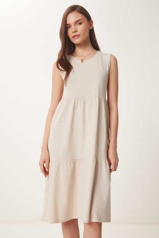 Happiness İstanbul Kleid in Beige: Vorderseite