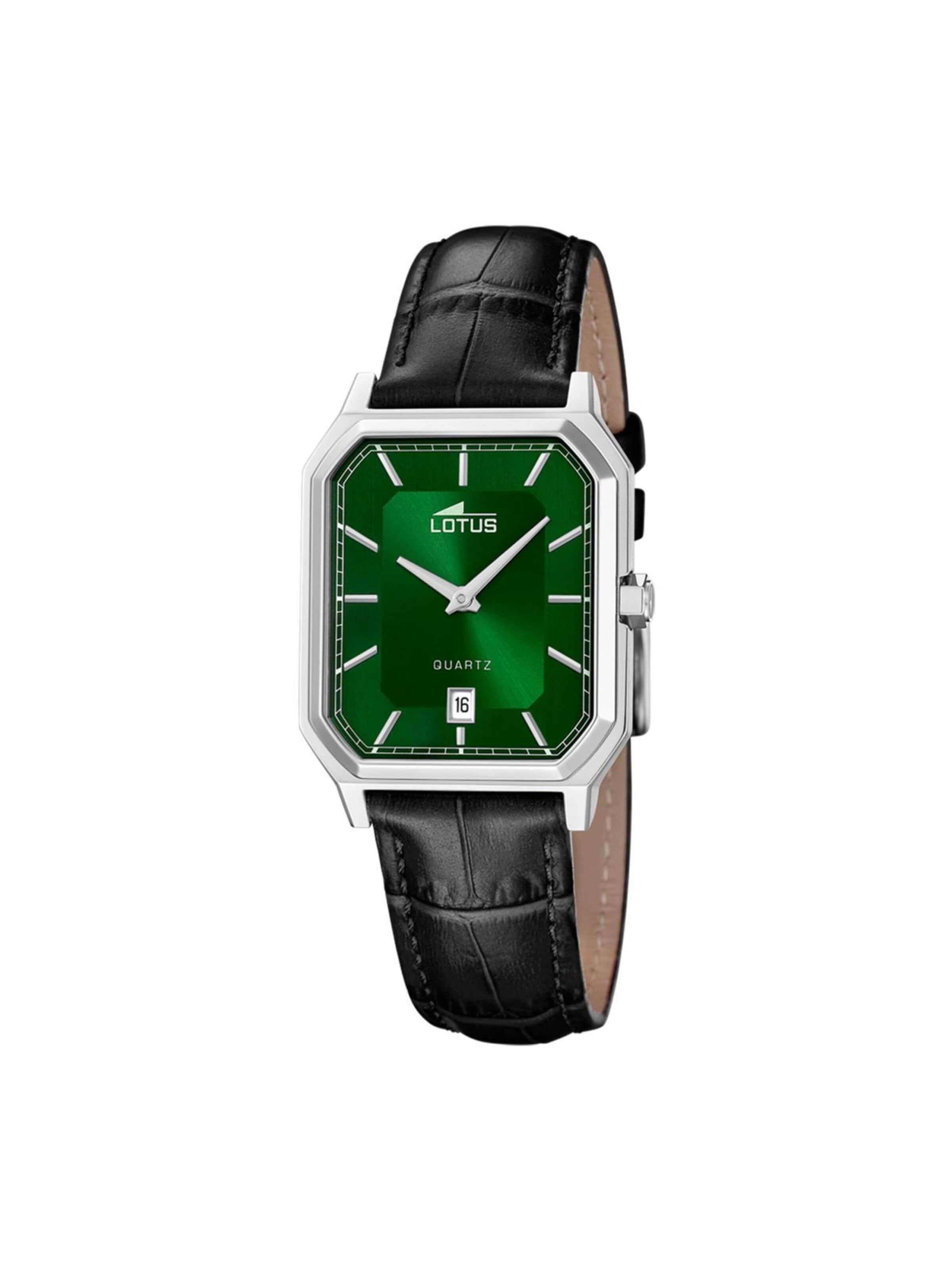 Lotus Analoog horloge 'Date watch Square Series' in Groen: voorkant