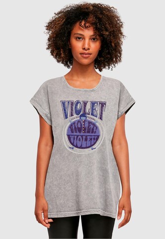 Maglietta 'Willy Wonka - Violet Turning Violet' di ABSOLUTE CULT in grigio: frontale
