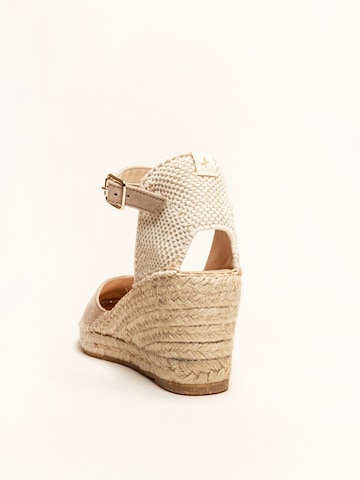 Sandalo con cinturino 'Alpargata Cuña 7 cm' di Alhamas in grigio