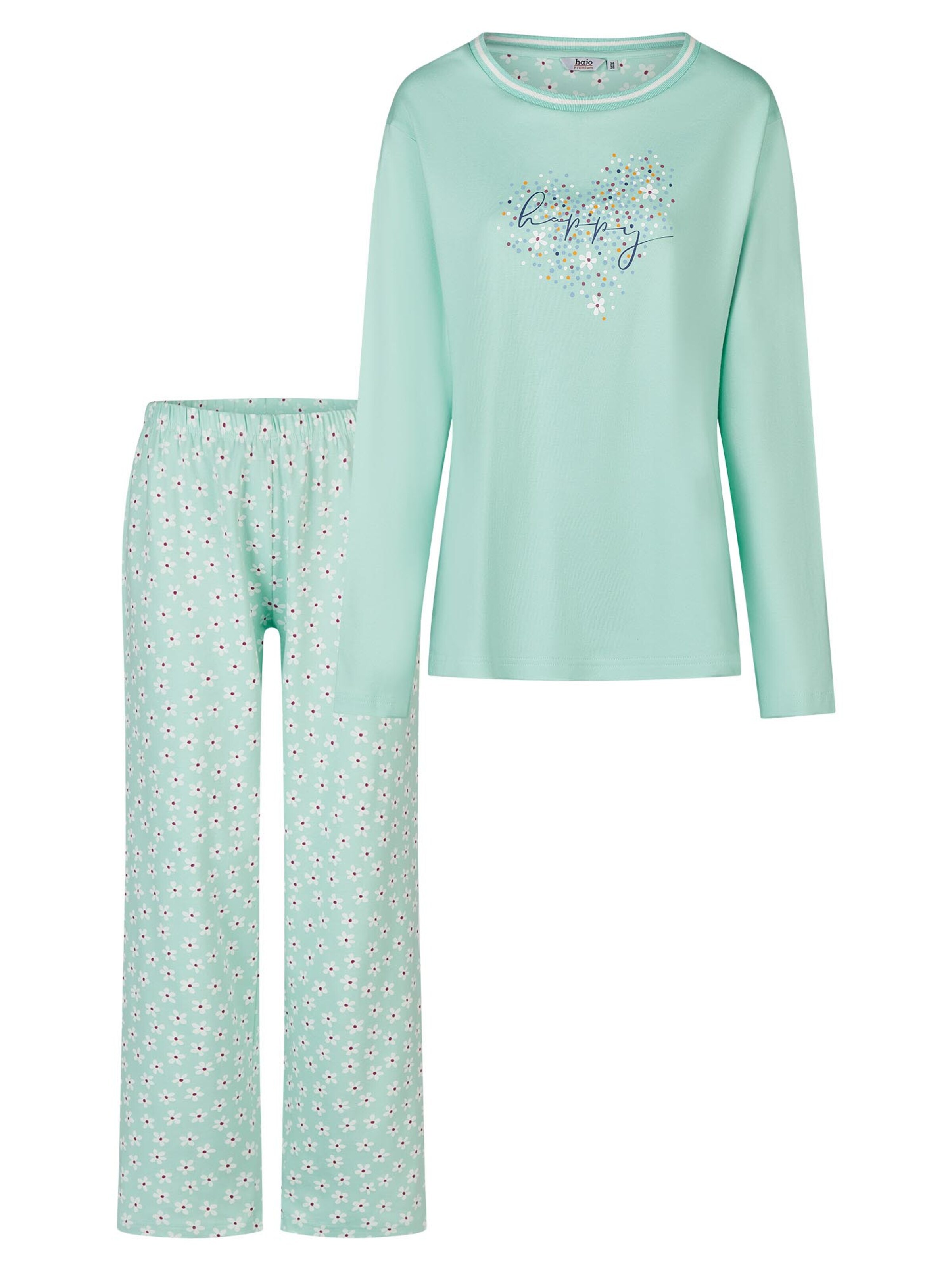 HAJO Pajama 'Premium Cotten' in Green: front