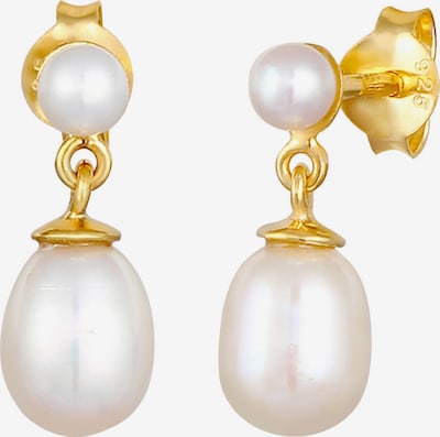 ELLI PREMIUM Náušnice - zlatá / perlově bílá, Produkt